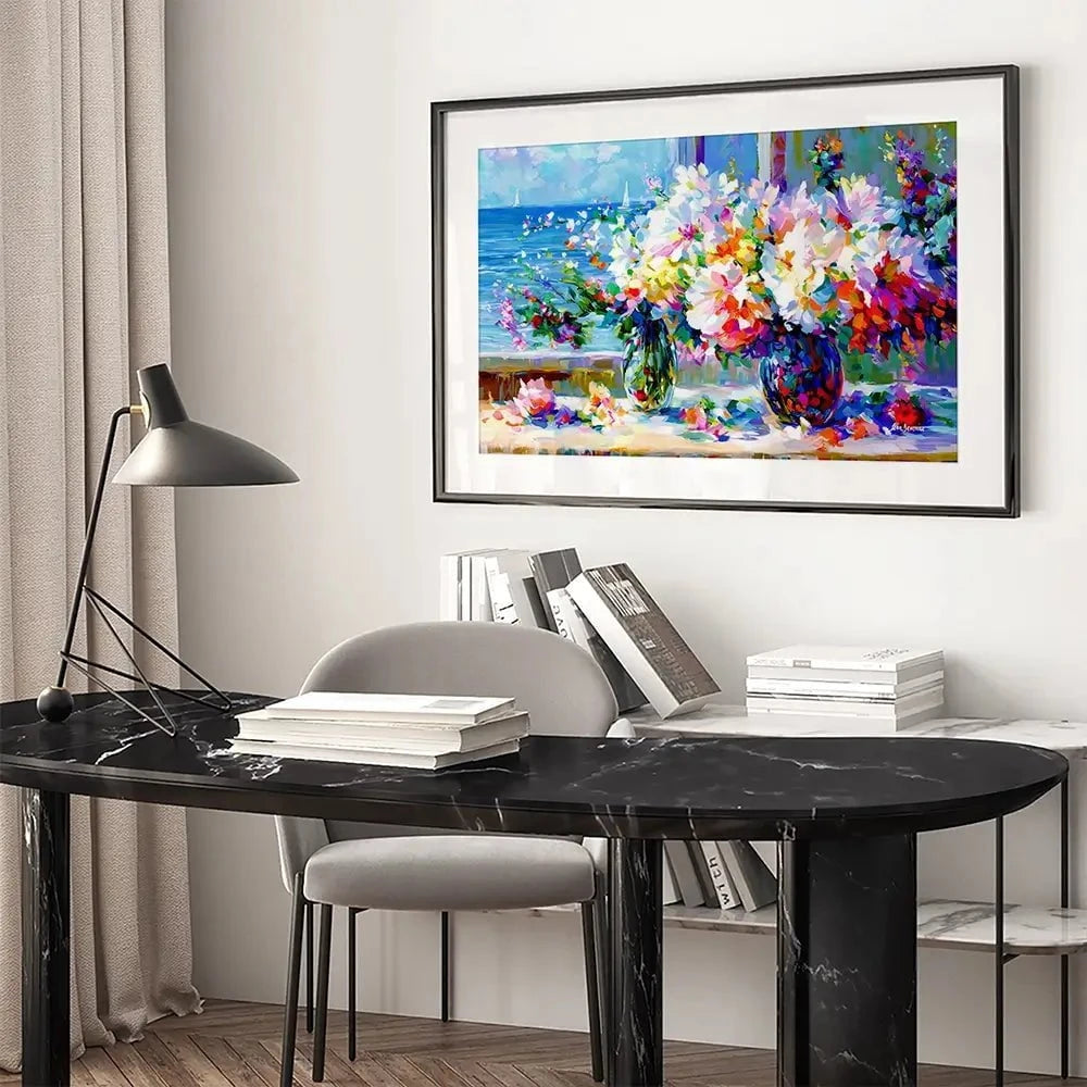 Blossoms By The Sea Framed Art Print Blossoms By The Sea Framed Art Print wall art product Leon Devenice