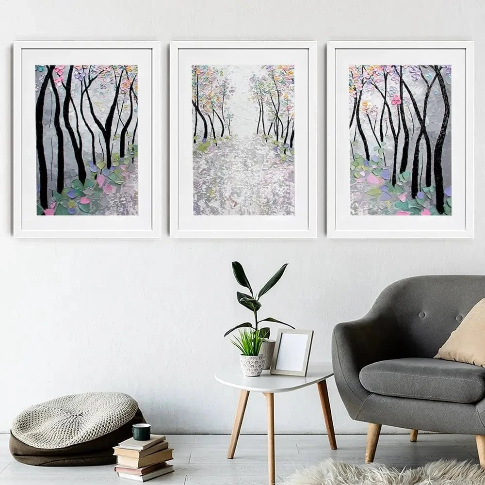 Blossoms In The Breeze Framed Art Print Trio Blossoms In The Breeze Framed Art Print Trio wall art product Nada Khatib