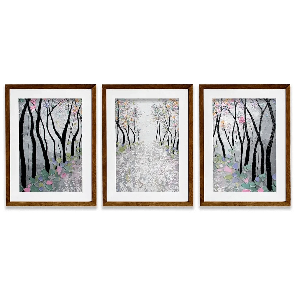 Blossoms In The Breeze Framed Art Print Trio Blossoms In The Breeze Framed Art Print Trio wall art product Nada Khatib