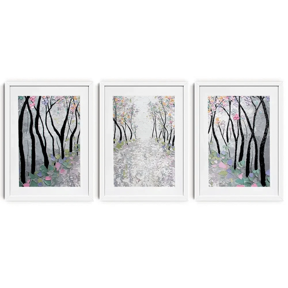 Blossoms In The Breeze Framed Art Print Trio Blossoms In The Breeze Framed Art Print Trio wall art product Nada Khatib
