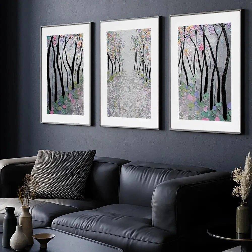 Blossoms In The Breeze Framed Art Print Trio Blossoms In The Breeze Framed Art Print Trio wall art product Nada Khatib