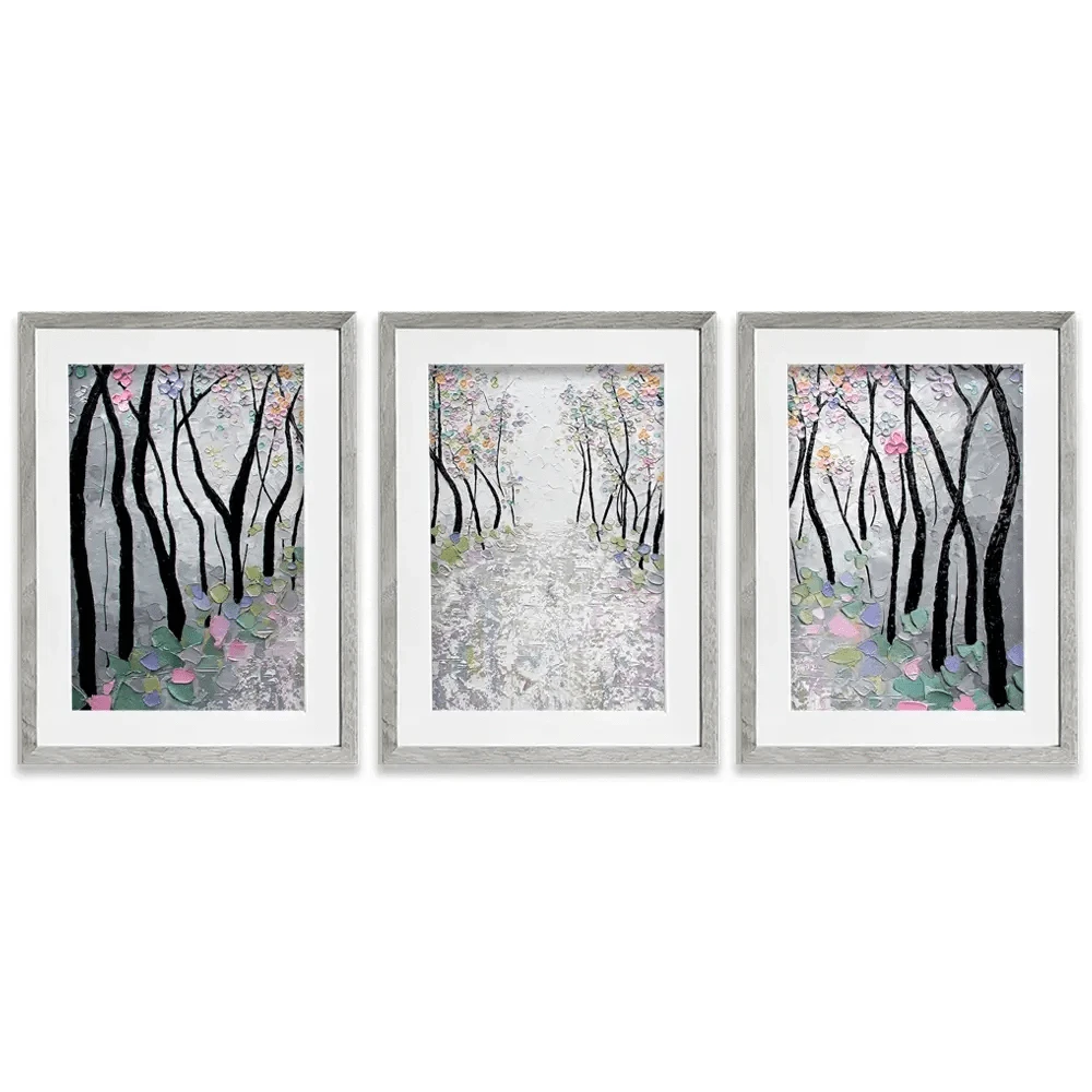 Blossoms In The Breeze Framed Art Print Trio Blossoms In The Breeze Framed Art Print Trio wall art product Nada Khatib