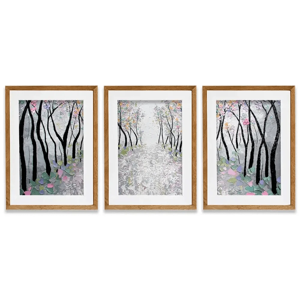 Blossoms In The Breeze Framed Art Print Trio Blossoms In The Breeze Framed Art Print Trio wall art product Nada Khatib