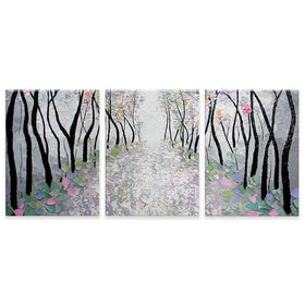 Blossoms In The Breeze Trio Canvas Print Blossoms In The Breeze Trio Canvas Print wall art product Nada Khatib