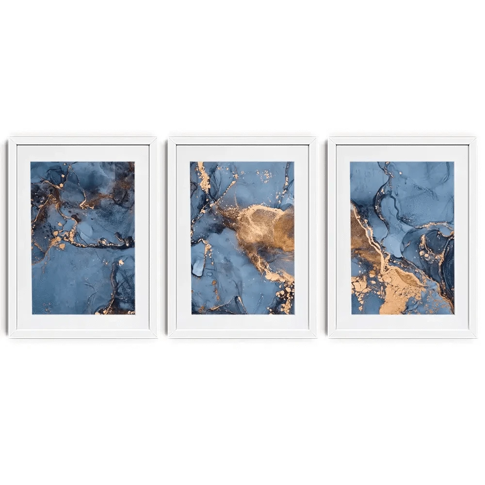 Blue And Bronze Framed Art Print Trio Blue And Bronze Framed Art Print Trio wall art product djero.adlibeshe yahoo.com / Shutterstock