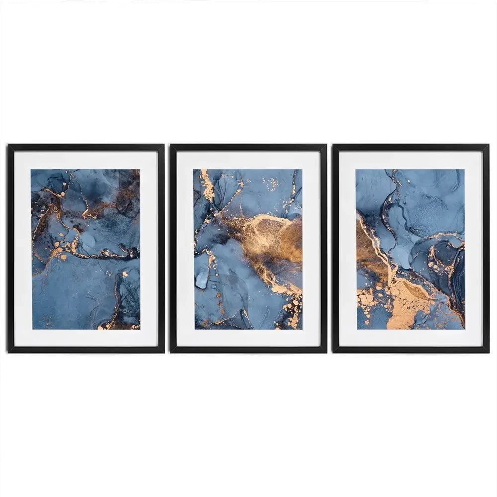 Blue And Bronze Framed Art Print Trio Blue And Bronze Framed Art Print Trio wall art product djero.adlibeshe yahoo.com / Shutterstock