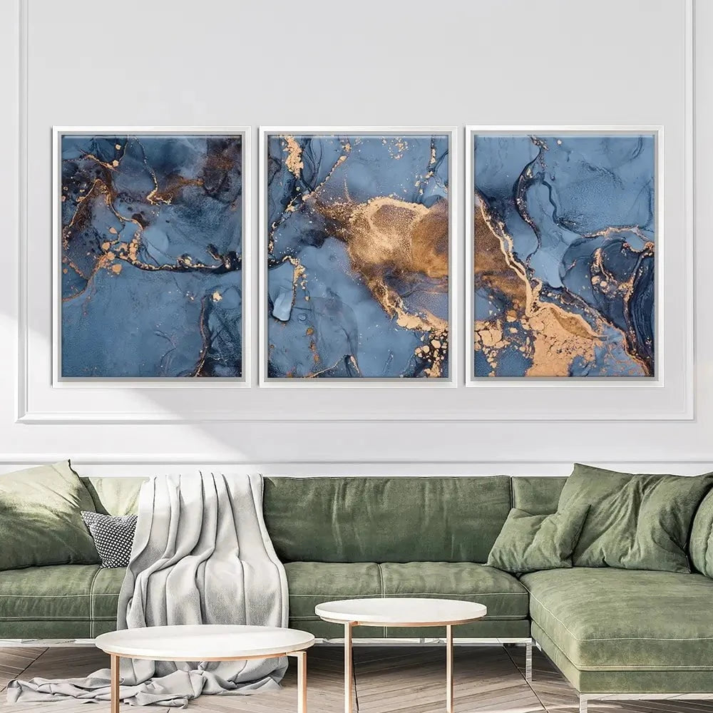 Blue And Bronze Trio Canvas Print Blue And Bronze Trio Canvas Print wall art product djero.adlibeshe yahoo.com / Shutterstock