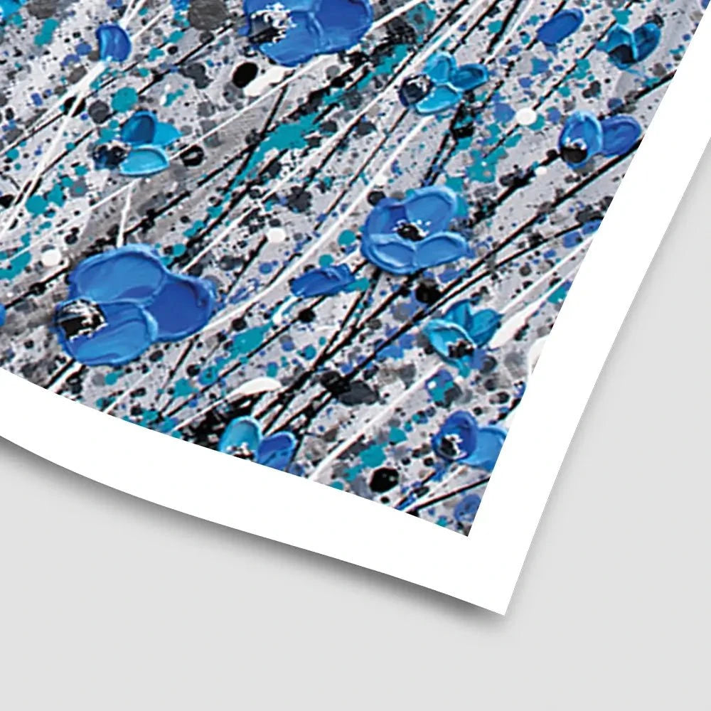 Blue And Grey Meadow Art Print Blue And Grey Meadow Art Print wall art product Olga Tkachyk