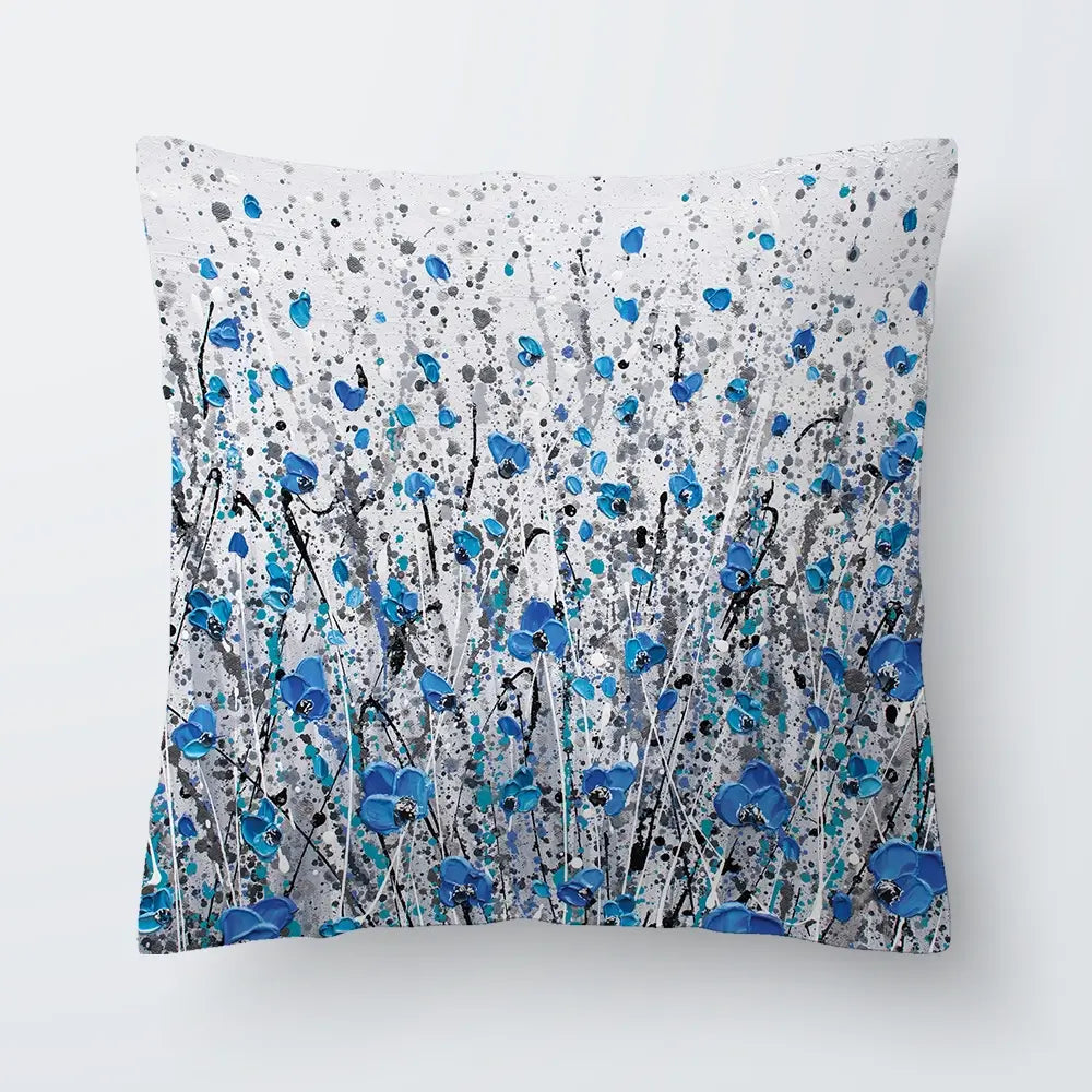 Blue And Grey Meadow Cushion Blue And Grey Meadow Cushion wall art product Olga Tkachyk