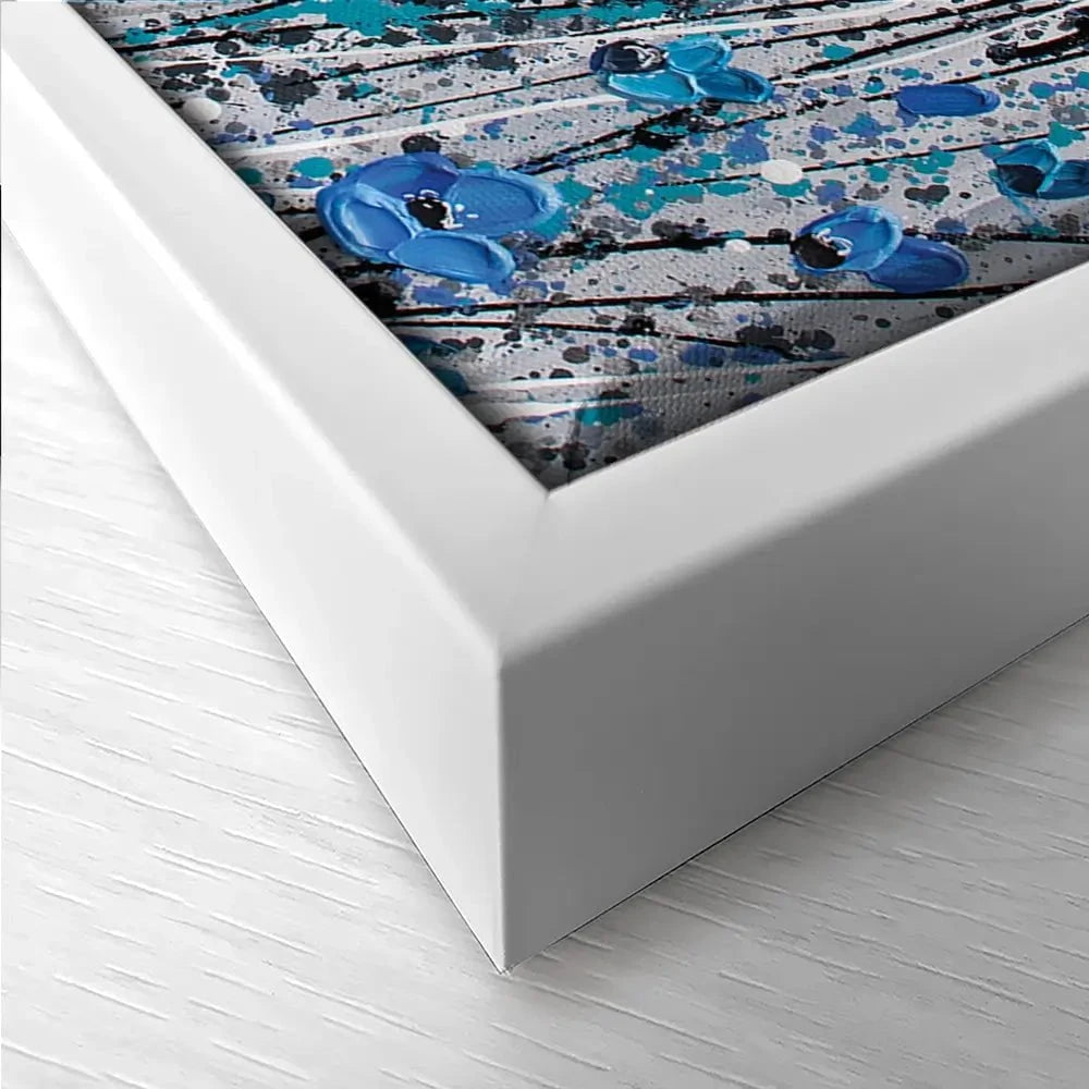 Blue And Grey Meadow Trio Canvas Print Blue And Grey Meadow Trio Canvas Print wall art product Olga Tkachyk