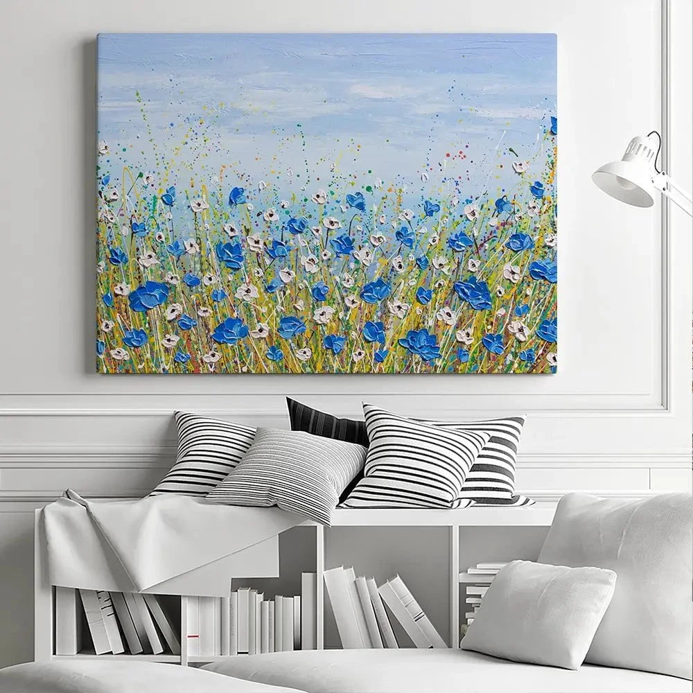 Blue And White Flowers Canvas Print Blue And White Flowers Canvas Print wall art product Olga Tkachyk