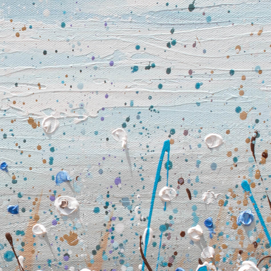 Blue And White Flowers Square Canvas Print Blue And White Flowers Square Canvas Print wall art product Olga Tkachyk