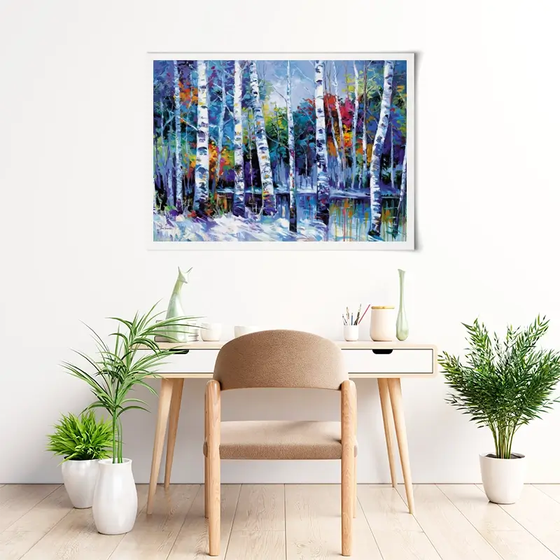 Blue Birches Art Print Blue Birches Art Print wall art product Leon Devenice
