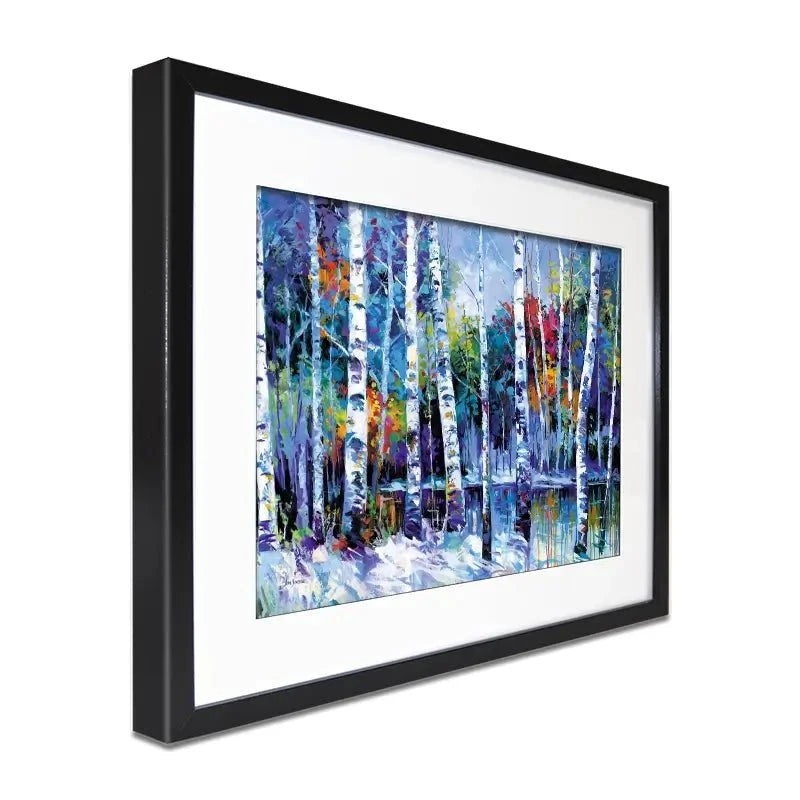 Blue Birches Framed Art Print Blue Birches Framed Art Print wall art product Leon Devenice
