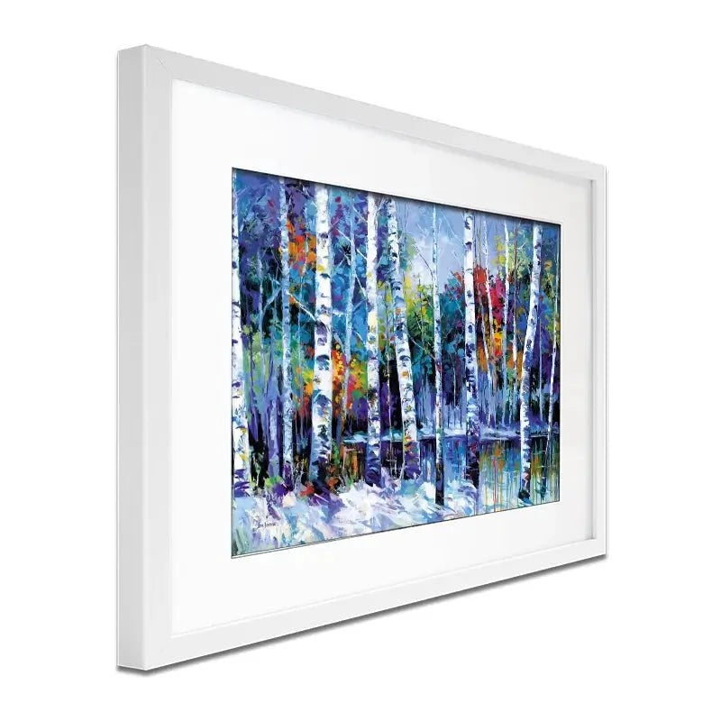 Blue Birches Framed Art Print Blue Birches Framed Art Print wall art product Leon Devenice