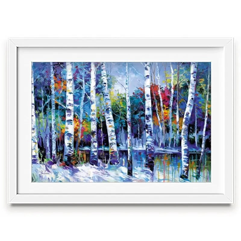Blue Birches Framed Art Print Blue Birches Framed Art Print wall art product Leon Devenice