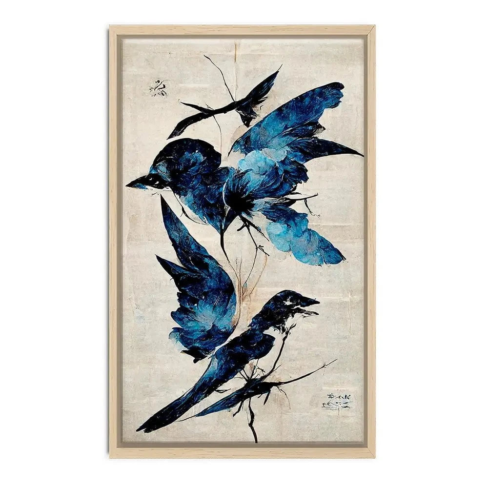 Blue Birds Canvas Print Blue Birds Canvas Print wall art product Treechild