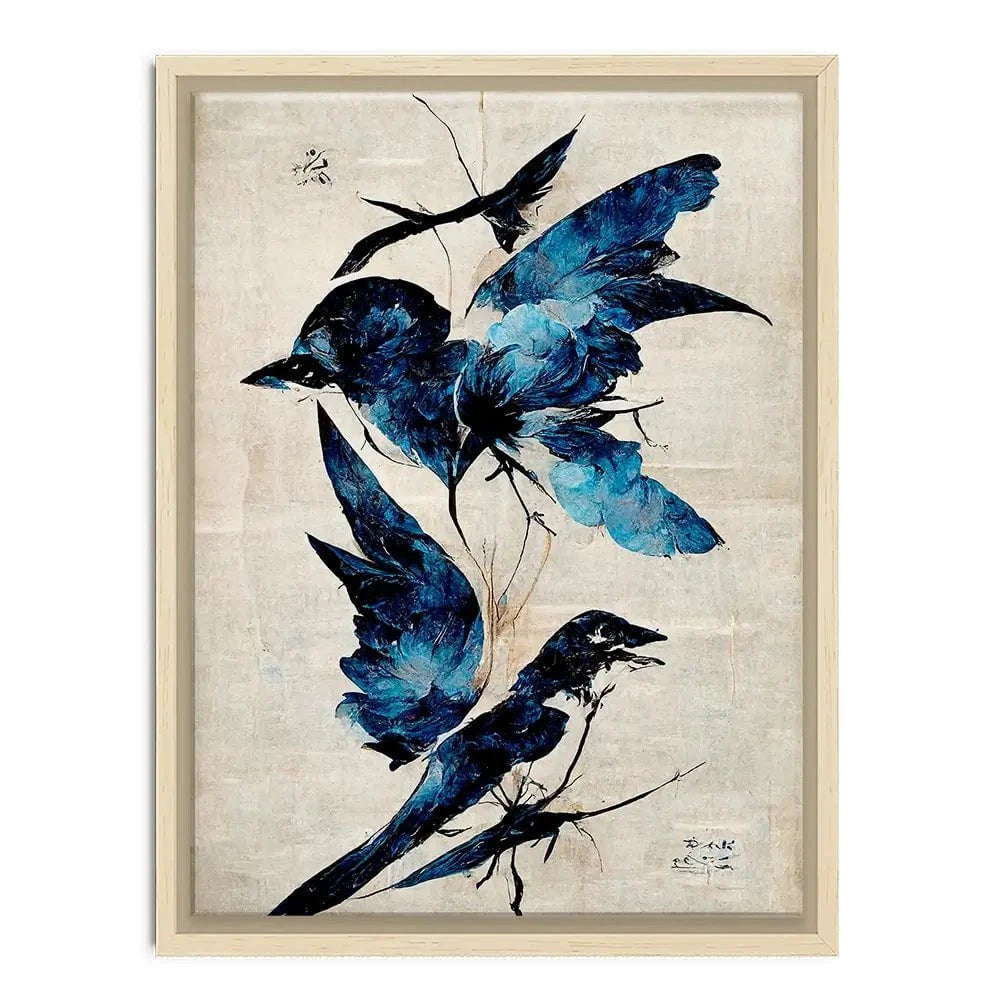 Blue Birds Canvas Print Blue Birds Canvas Print wall art product Treechild