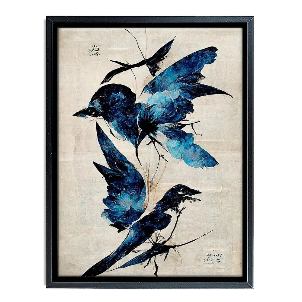 Blue Birds Canvas Print Blue Birds Canvas Print wall art product Treechild