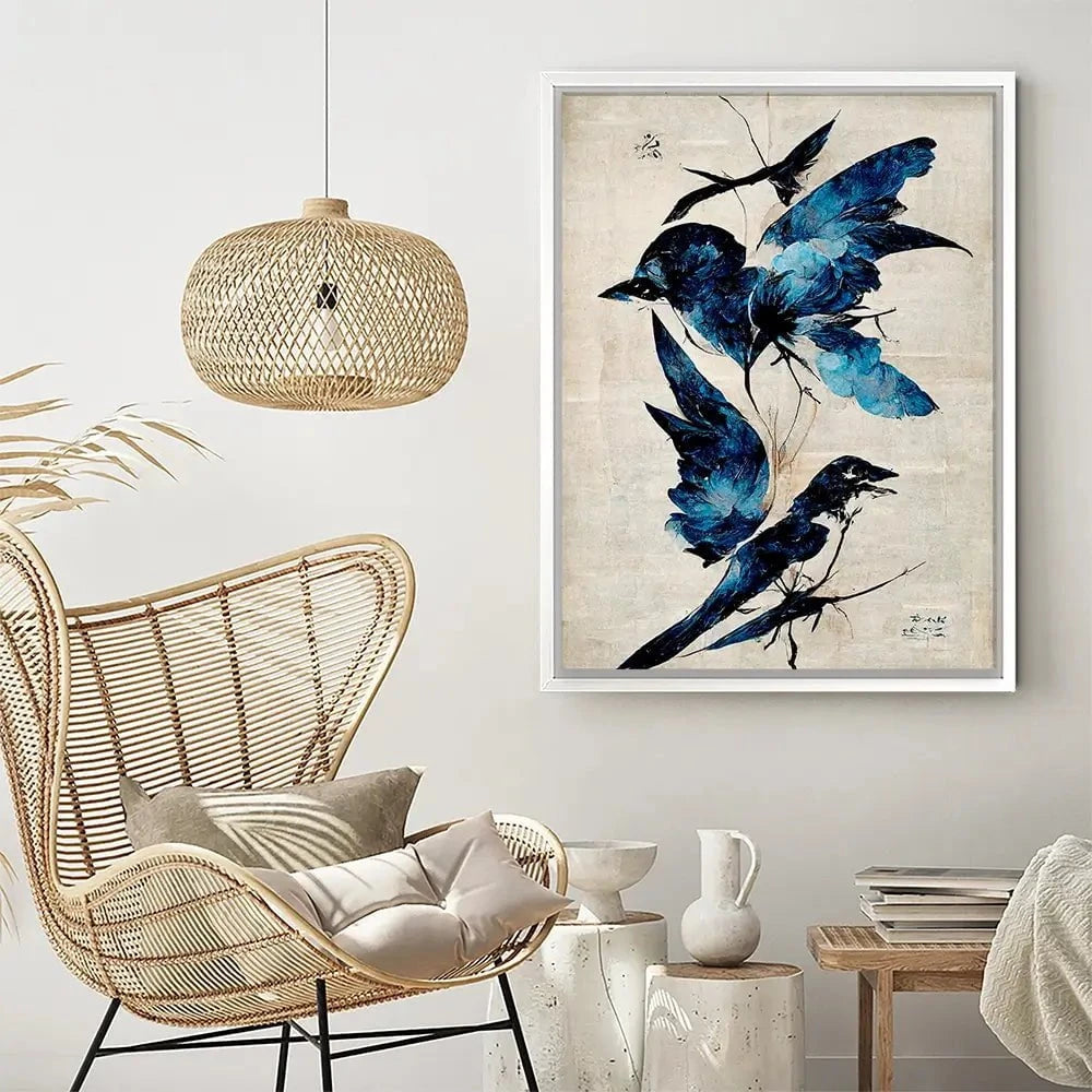 Blue Birds Canvas Print Blue Birds Canvas Print wall art product Treechild