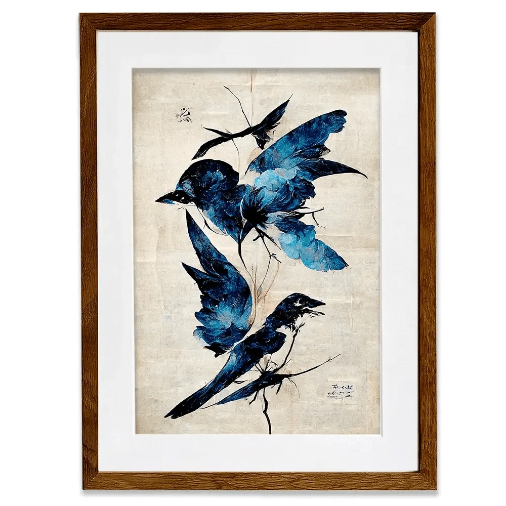Blue Birds Framed Art Print Blue Birds Framed Art Print wall art product Treechild