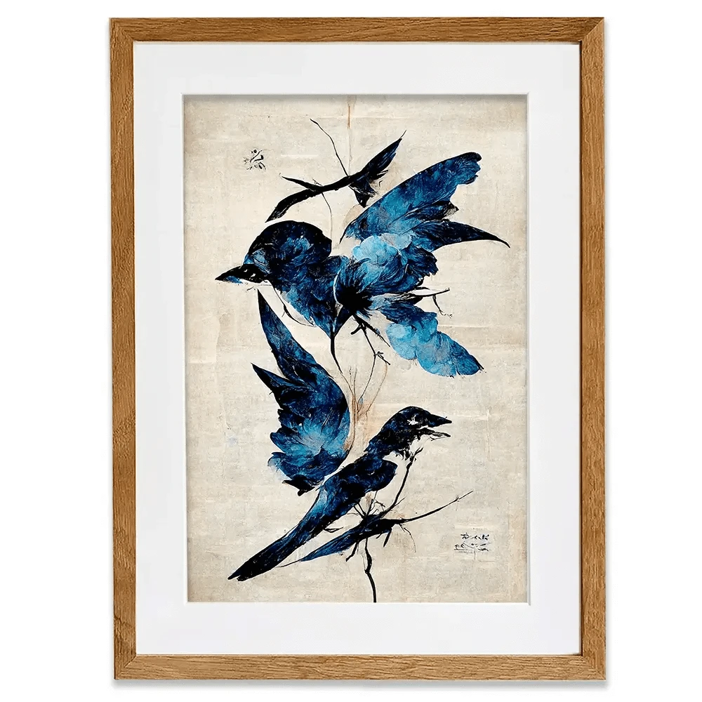 Blue Birds Framed Art Print Blue Birds Framed Art Print wall art product Treechild