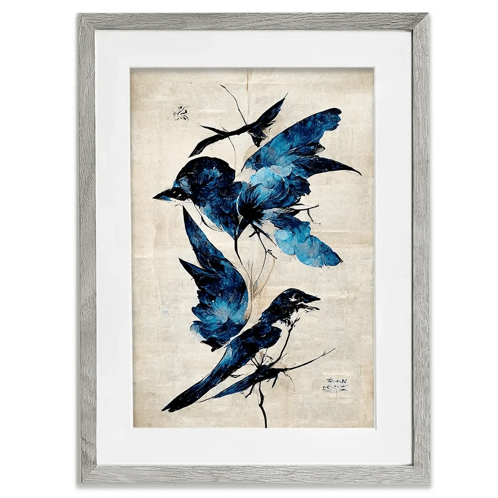 Blue Birds Framed Art Print Blue Birds Framed Art Print wall art product Treechild
