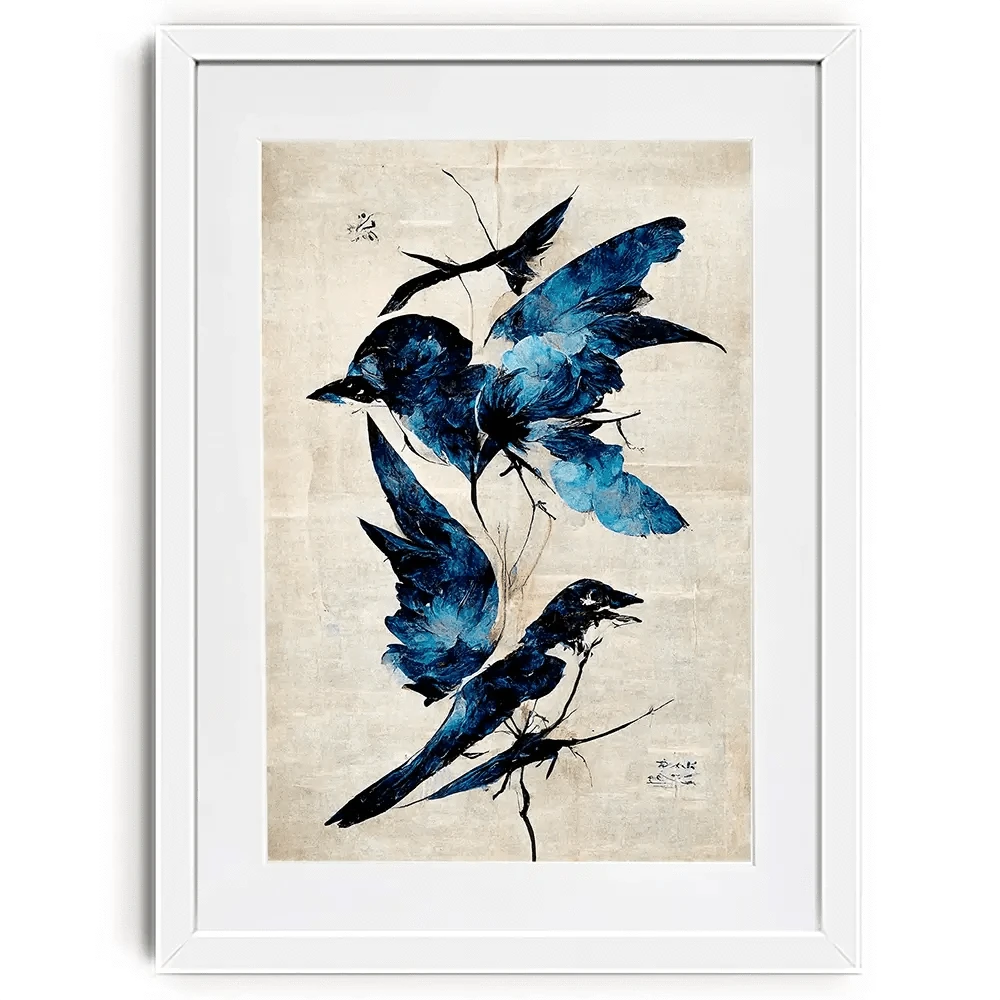 Blue Birds Framed Art Print Blue Birds Framed Art Print wall art product Treechild