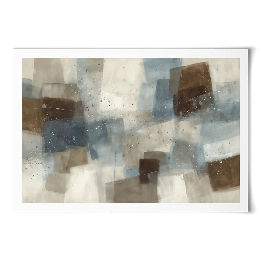 Blue Block Abstract Art Print Blue Block Abstract Art Print wall art product Chromatic Storm Studio