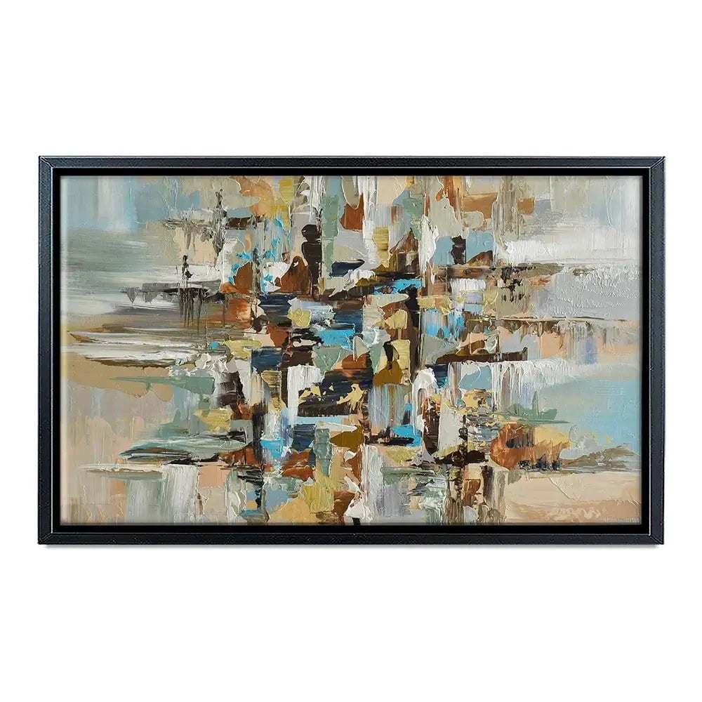 Blue Brown Abstract Canvas Print Blue Brown Abstract Canvas Print wall art product Olga Tkachyk
