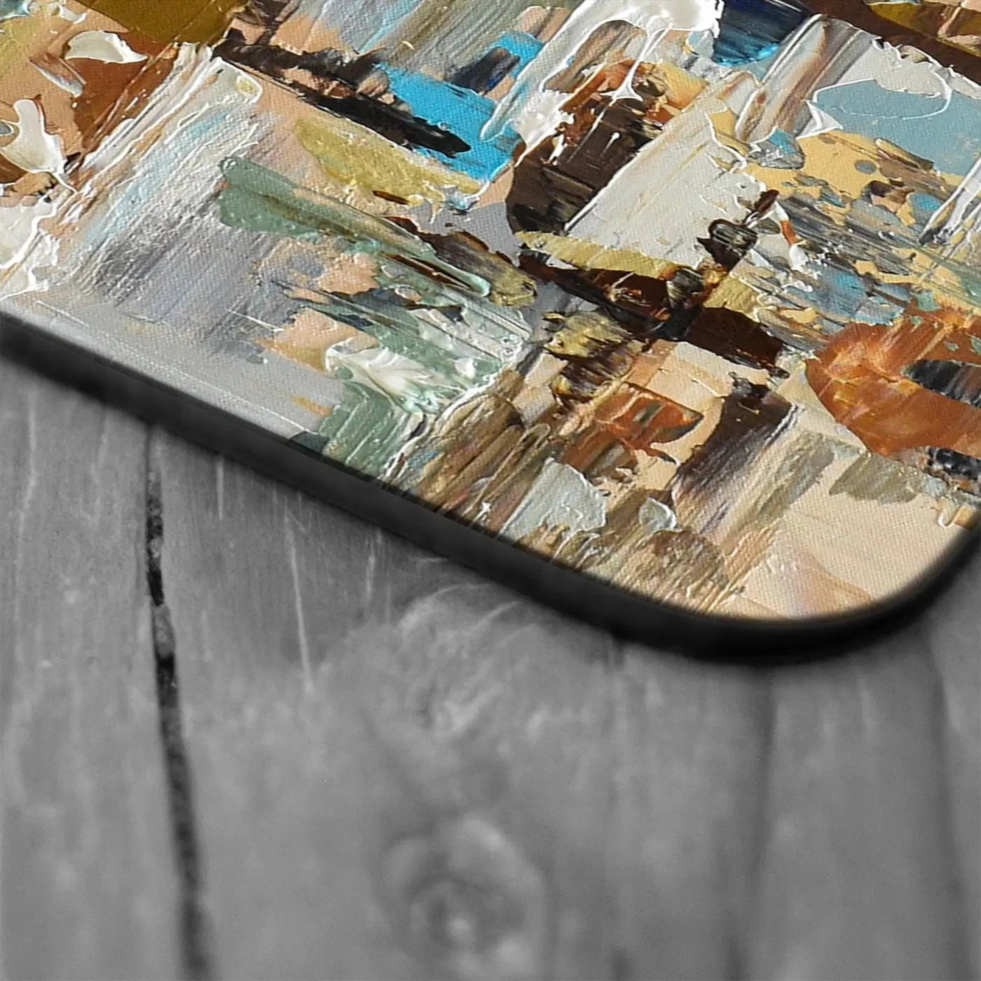 Blue Brown Abstract Coaster Set Rainbow Soul Tree Coaster Set | Rainbow Soul Tree Art Coasters wall art product Olga Tkachyk