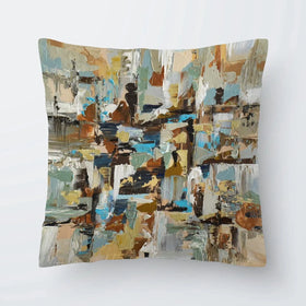 Blue Brown Abstract Cushion Blue Brown Abstract Cushion wall art product Olga Tkachyk