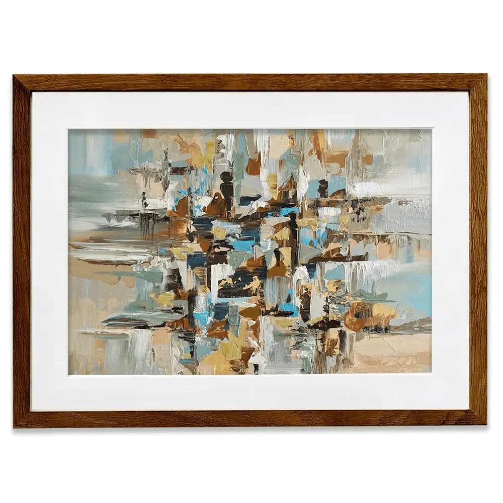 Blue Brown Abstract Framed Art Print Blue Brown Abstract Framed Art Print wall art product Olga Tkachyk