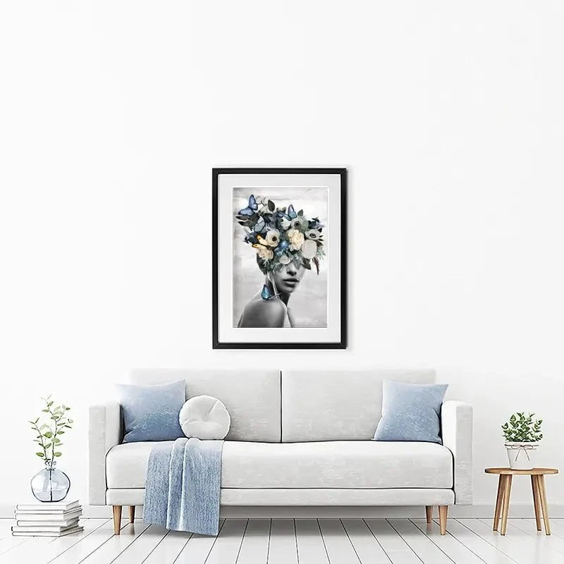 Blue Butterfly Framed Art Print Blue Butterfly Framed Art Print wall art product Svetlana Aleynikova
