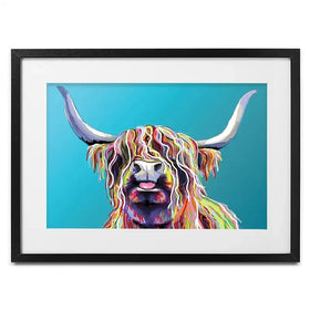 Blue Cheeky Cow Framed Art Print Blue Cheeky Cow Framed Art Print wall art product Independent