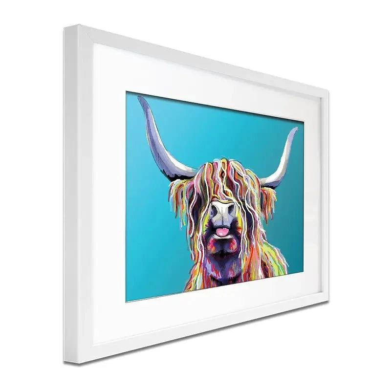 Blue Cheeky Cow Framed Art Print Blue Cheeky Cow Framed Art Print wall art product Independent