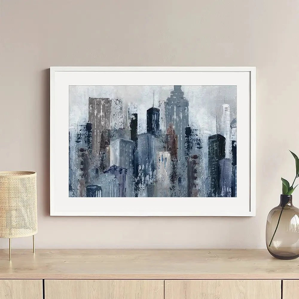 Blue City Mood Framed Art Print Blue City Mood Framed Art Print wall art product Carol Robinson
