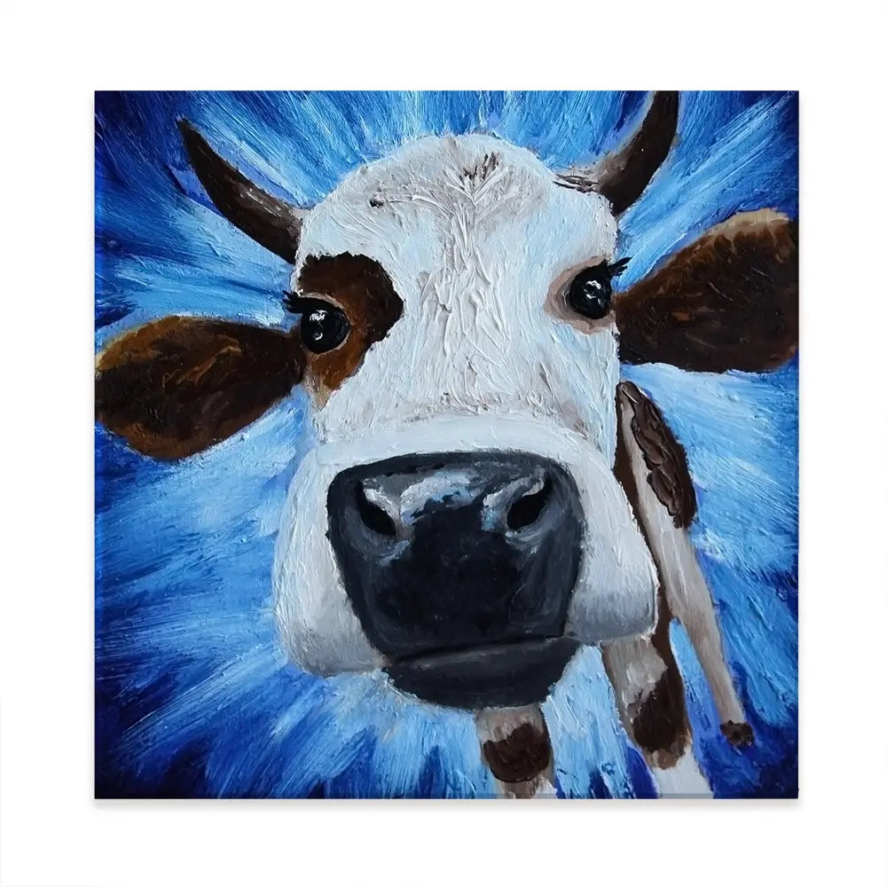 Blue Cow Canvas Print Blue Cow Canvas Print wall art product Daria Ermolina / Shutterstock