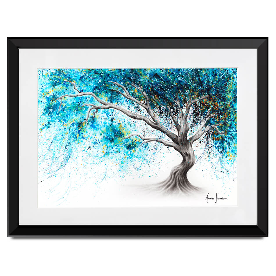 Blue Crystal Dream Tree Framed Art Print Blue Crystal Dream Tree Framed Art Print wall art product Ashvin Harrison