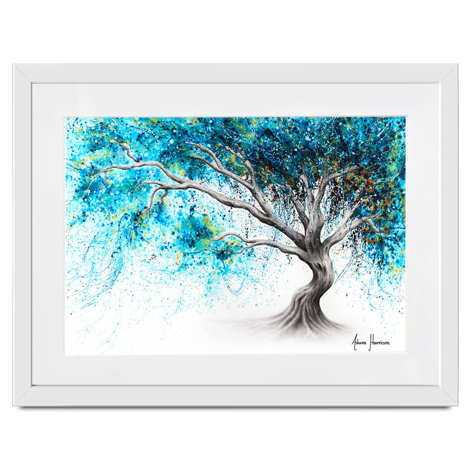 Blue Crystal Dream Tree Framed Art Print Blue Crystal Dream Tree Framed Art Print wall art product Ashvin Harrison