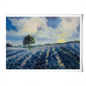 Blue Fields Art Print Blue Fields Art Print wall art product Violeta Allaberdieva