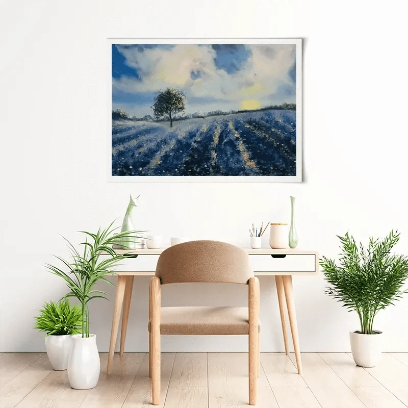 Blue Fields Art Print Blue Fields Art Print wall art product Violeta Allaberdieva