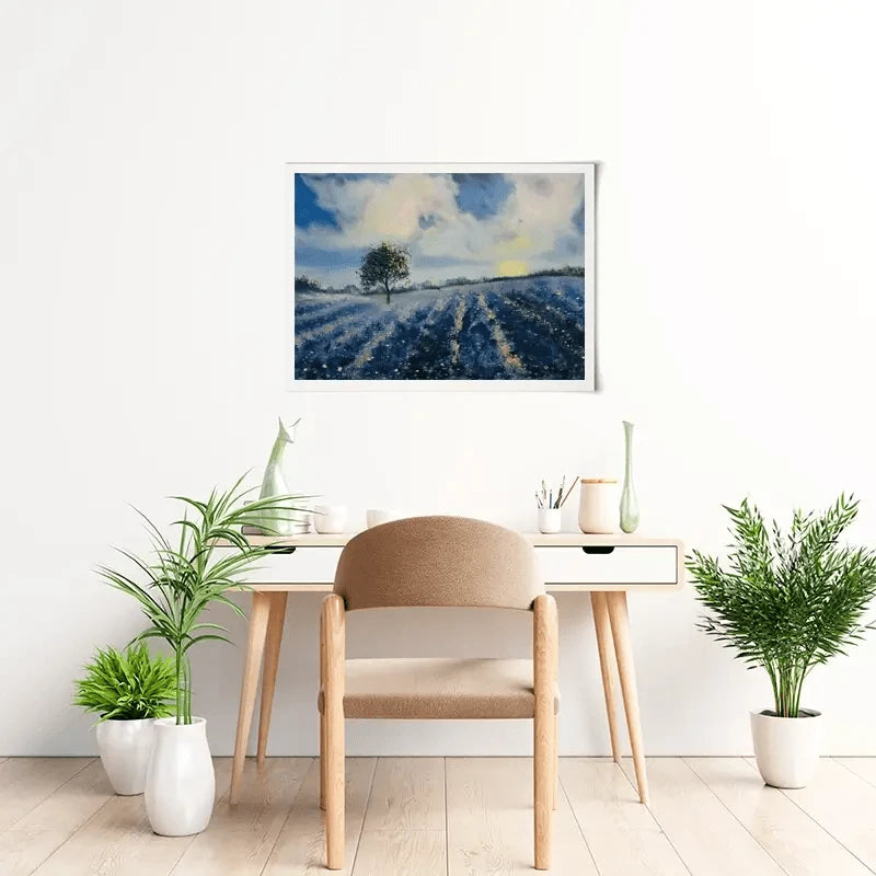Blue Fields Art Print Blue Fields Art Print wall art product Violeta Allaberdieva