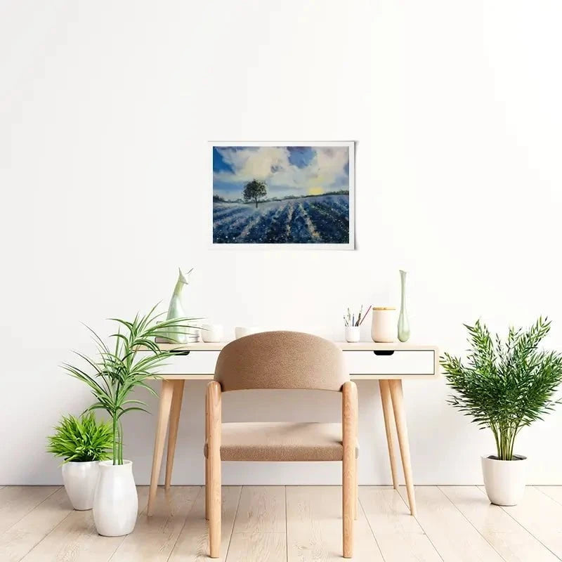 Blue Fields Art Print Blue Fields Art Print wall art product Violeta Allaberdieva