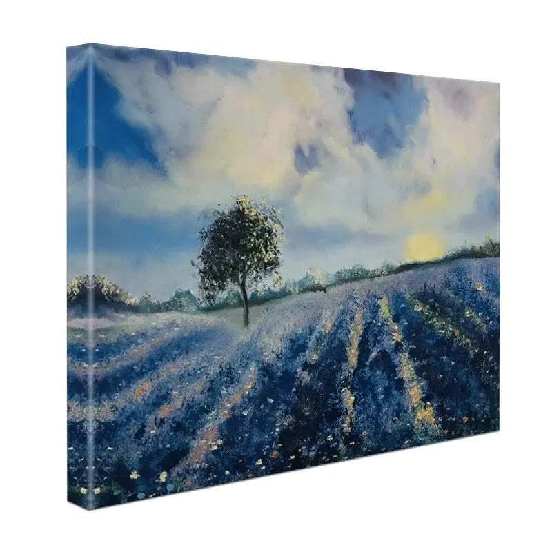 Blue Fields Canvas Print Blue Fields Canvas Print wall art product Violeta Allaberdieva