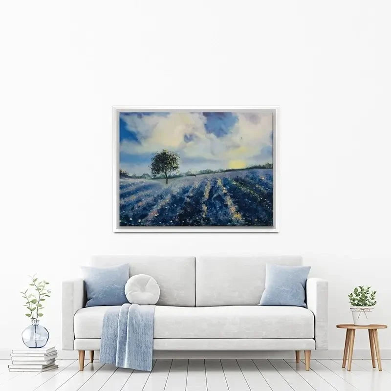 Blue Fields Canvas Print Blue Fields Canvas Print wall art product Violeta Allaberdieva