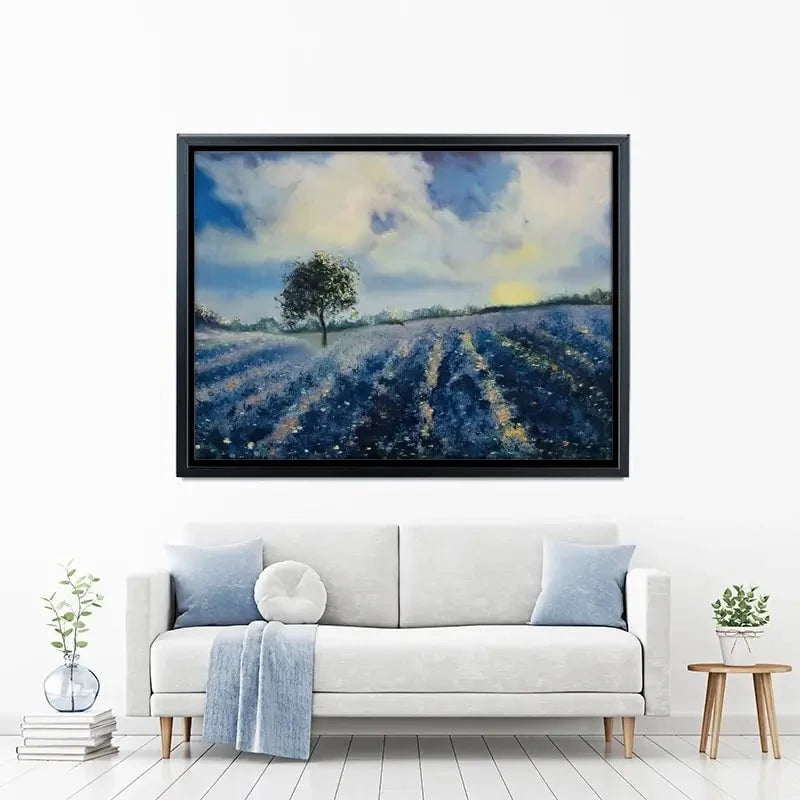 Blue Fields Canvas Print Blue Fields Canvas Print wall art product Violeta Allaberdieva