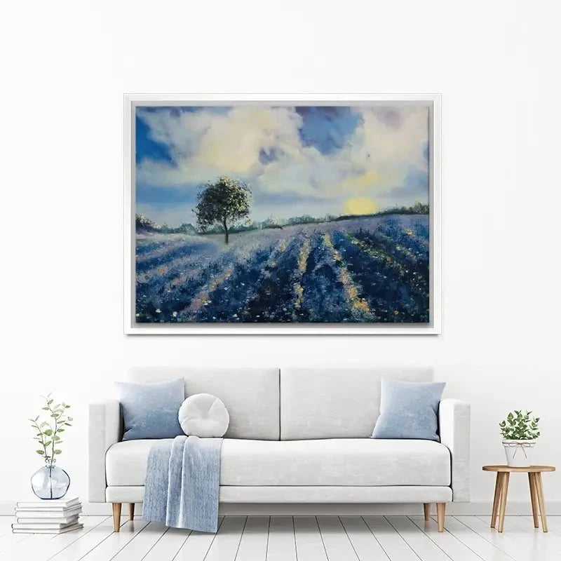 Blue Fields Canvas Print Blue Fields Canvas Print wall art product Violeta Allaberdieva