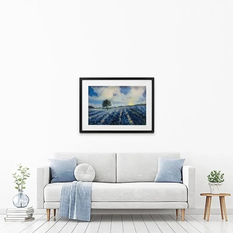 Blue Fields Framed Art Print Blue Fields Framed Art Print wall art product Violeta Allaberdieva
