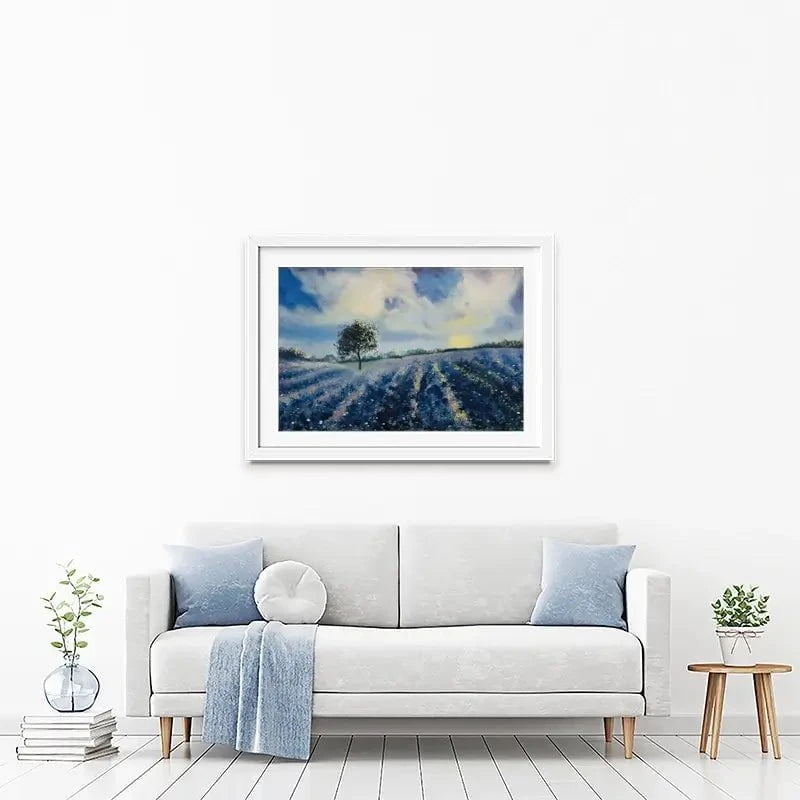 Blue Fields Framed Art Print Blue Fields Framed Art Print wall art product Violeta Allaberdieva